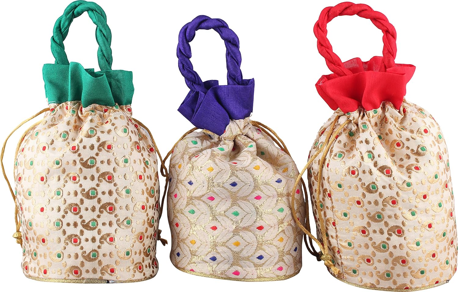 bombay haat women's off-white pouches - set of 6