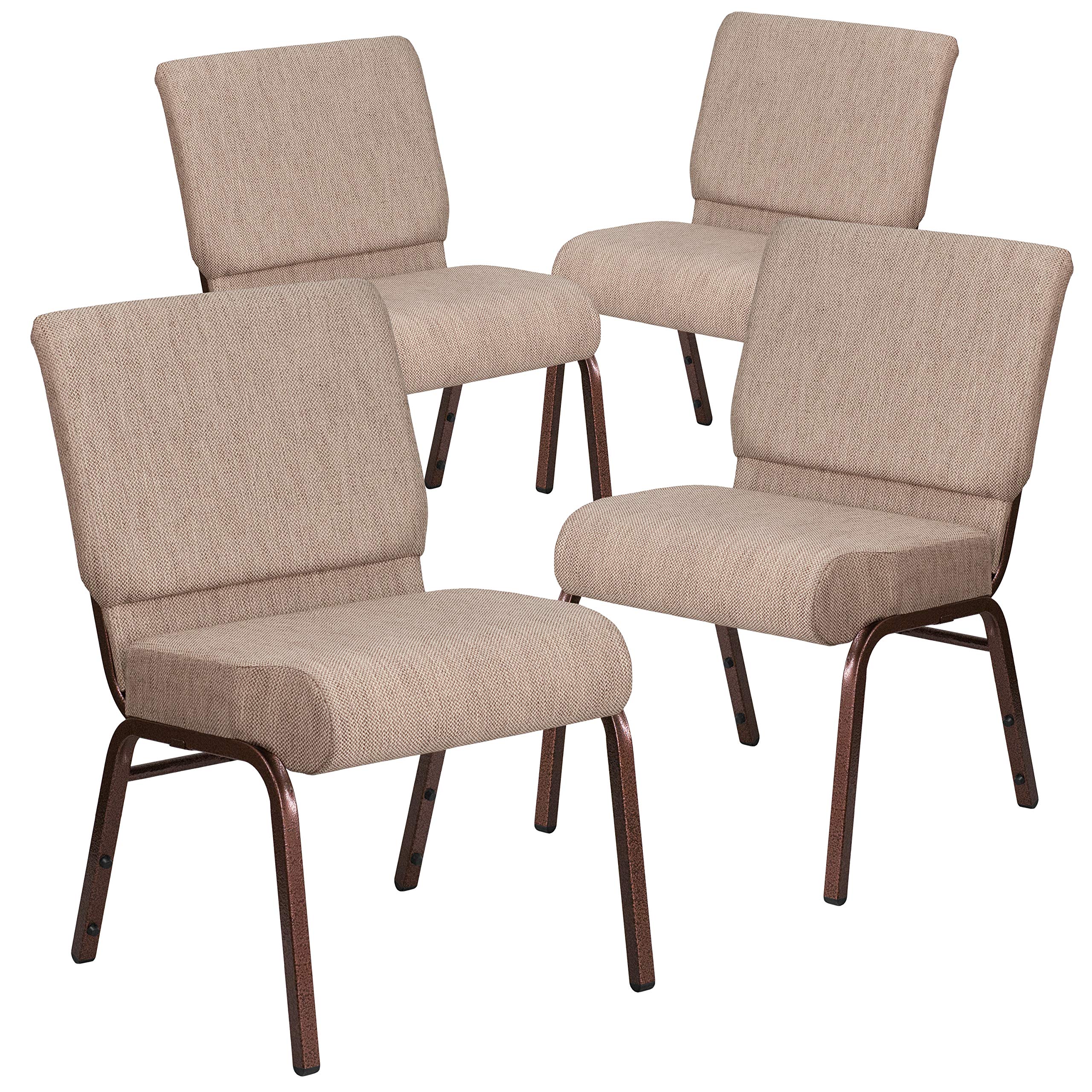 Photo 1 of *PARTIAL SET - See Clerk Notes*
Flash Furniture 4 Pack HERCULES Series 21" W Stacking Church Chair in Beige Fabric - Copper Vein Frame