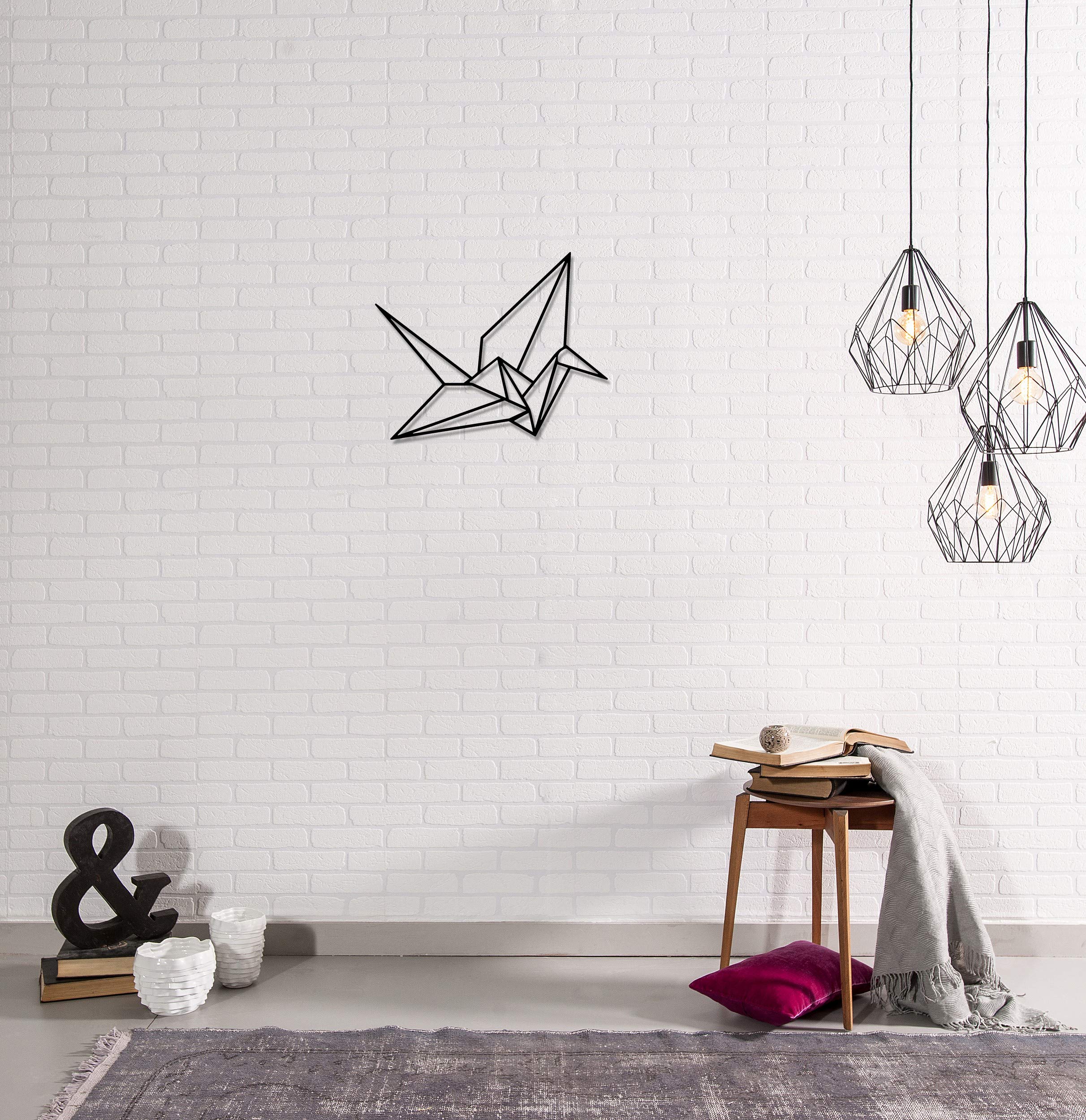 Homemania Wall Decoration, Metal, Black, 41 x 0.2 x 33 cm