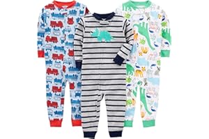 Simple Joys by Carter's Baby Boys' 3-Pack Snug Fit Footless Cotton Pajamas