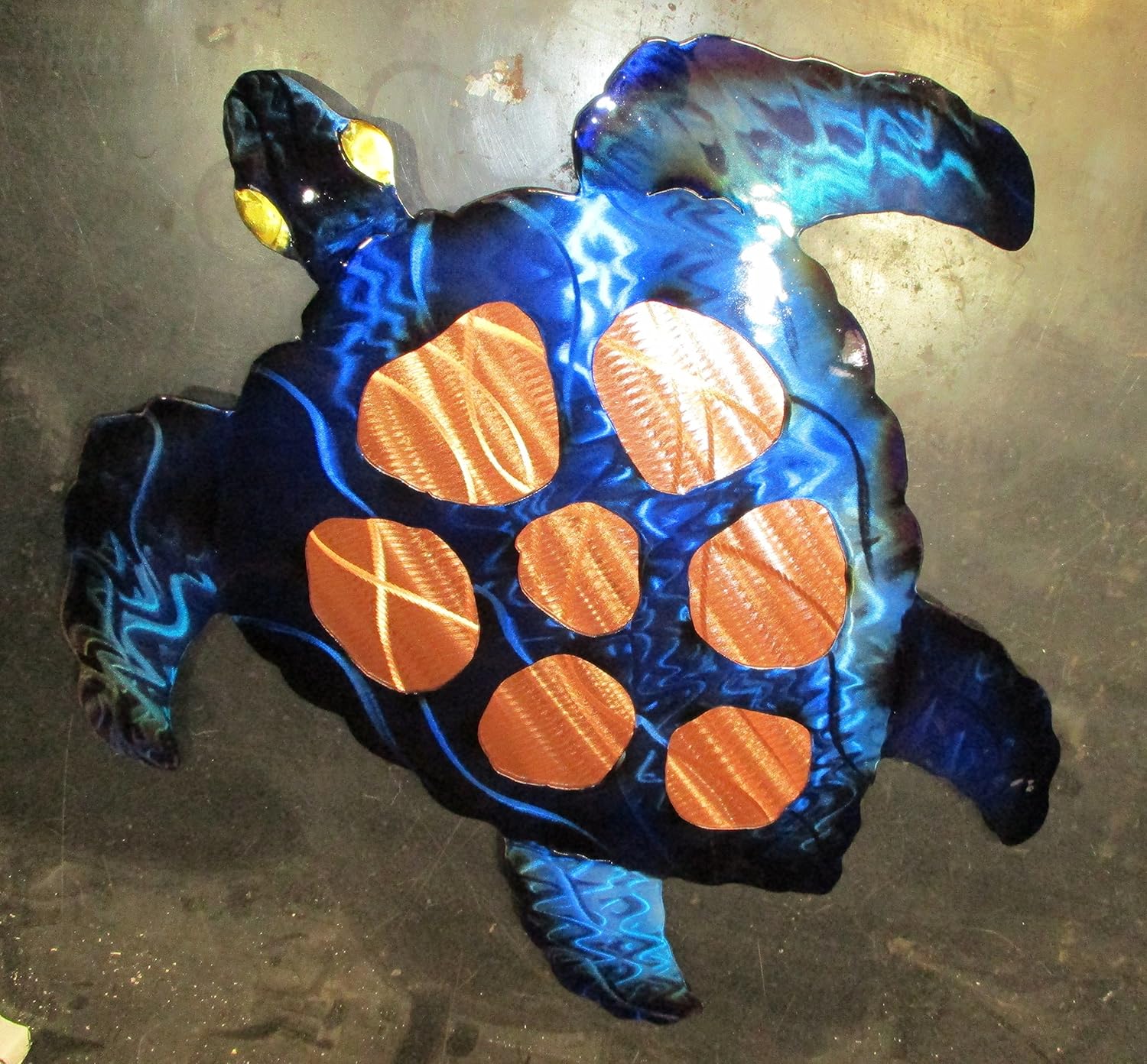 Hawaiian Sea Turtle metal abstract wall décor, with copper