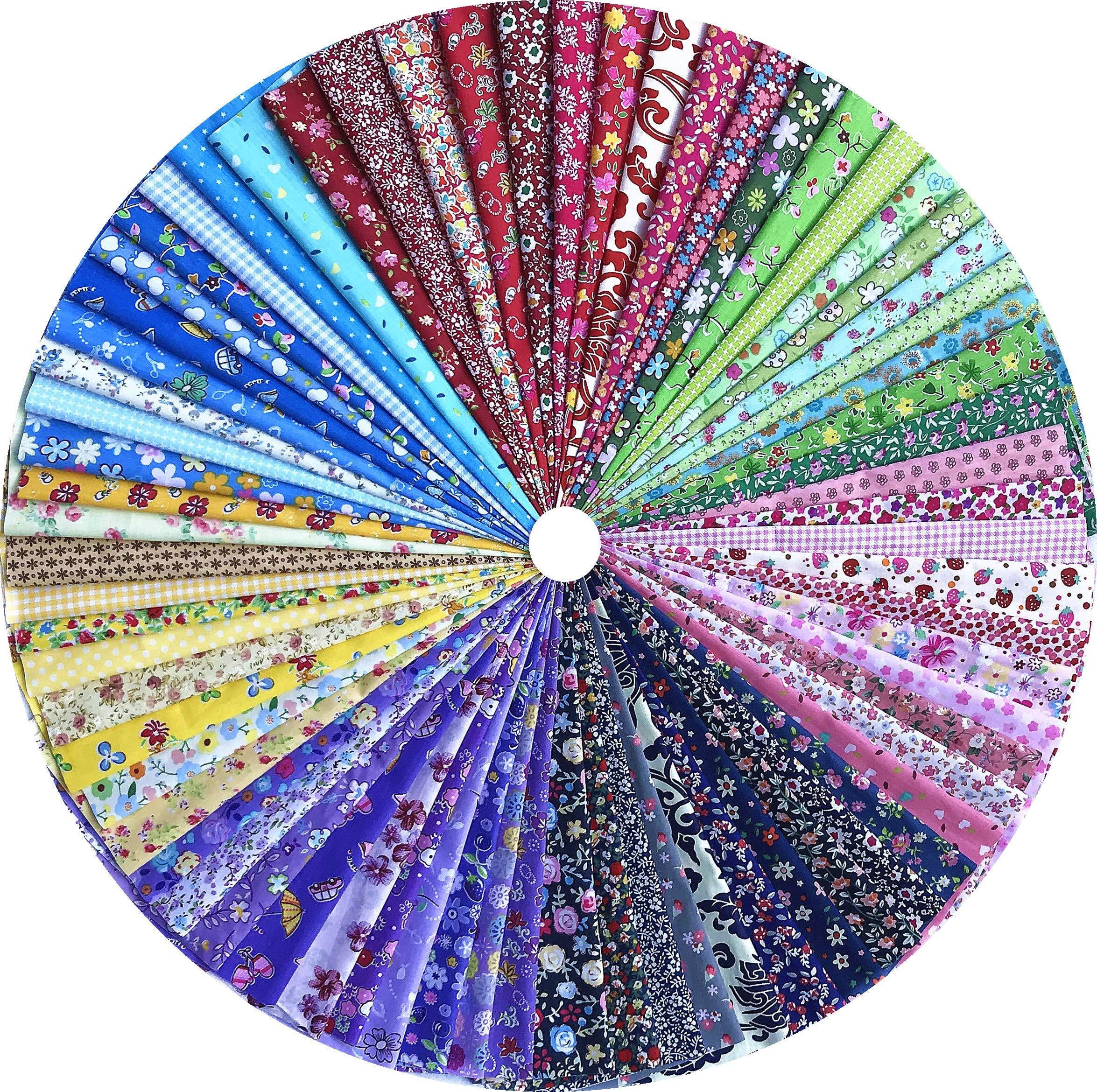 Grannycrafts 70pcs 7.87x11.8 Inches (20x30cm) Top Cotton Printed Craft Fabric Bundle Squares Patchwork Lint Print Cloth Fabric Tissue DIY Sewing Scrapbooking Quilting Twill Fabric