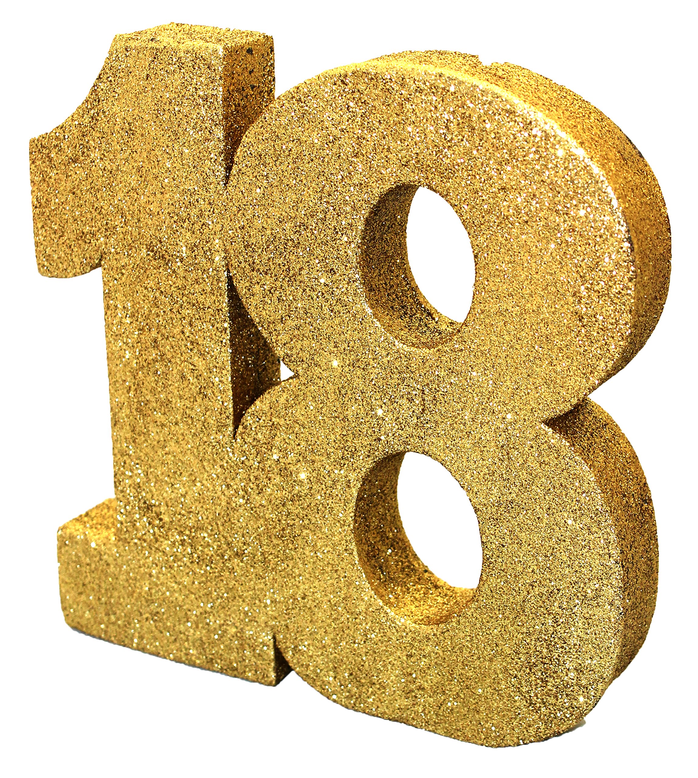 Number 18 Glitter Table Decoration Gold| Table Centrepiece | Table Decorations Centrepiece | 18th Birthday Decorations | Pack of 1 | 20cm |H100 โ image 1