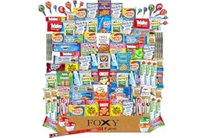 Foxy Fane 120 count Deluxe Snack Box - Ultimate Gift Care Package with Variety Assortment of Crackers, Cookies, Candy, Chips & other Snacks - Bulk Bundle of Delicious Treats (120 Snacks)