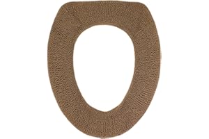 Warm-n-Comfy Soft Toilet Seat Cover - Plush & Thick Fabric Toilet Seat Warmer for Round & Elongated 14x18" Toilet Seats - Reusable, Machine-Washable, Easy-Install - Gift-Ready Packaging - Cocoa Brown