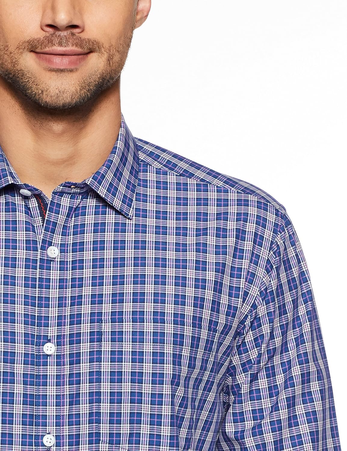 symbol amazon brand men's checkered regular fit business shirts