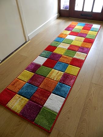 Amazon De Moderner Designer Teppich Dick Bunt Blau Rot Grun