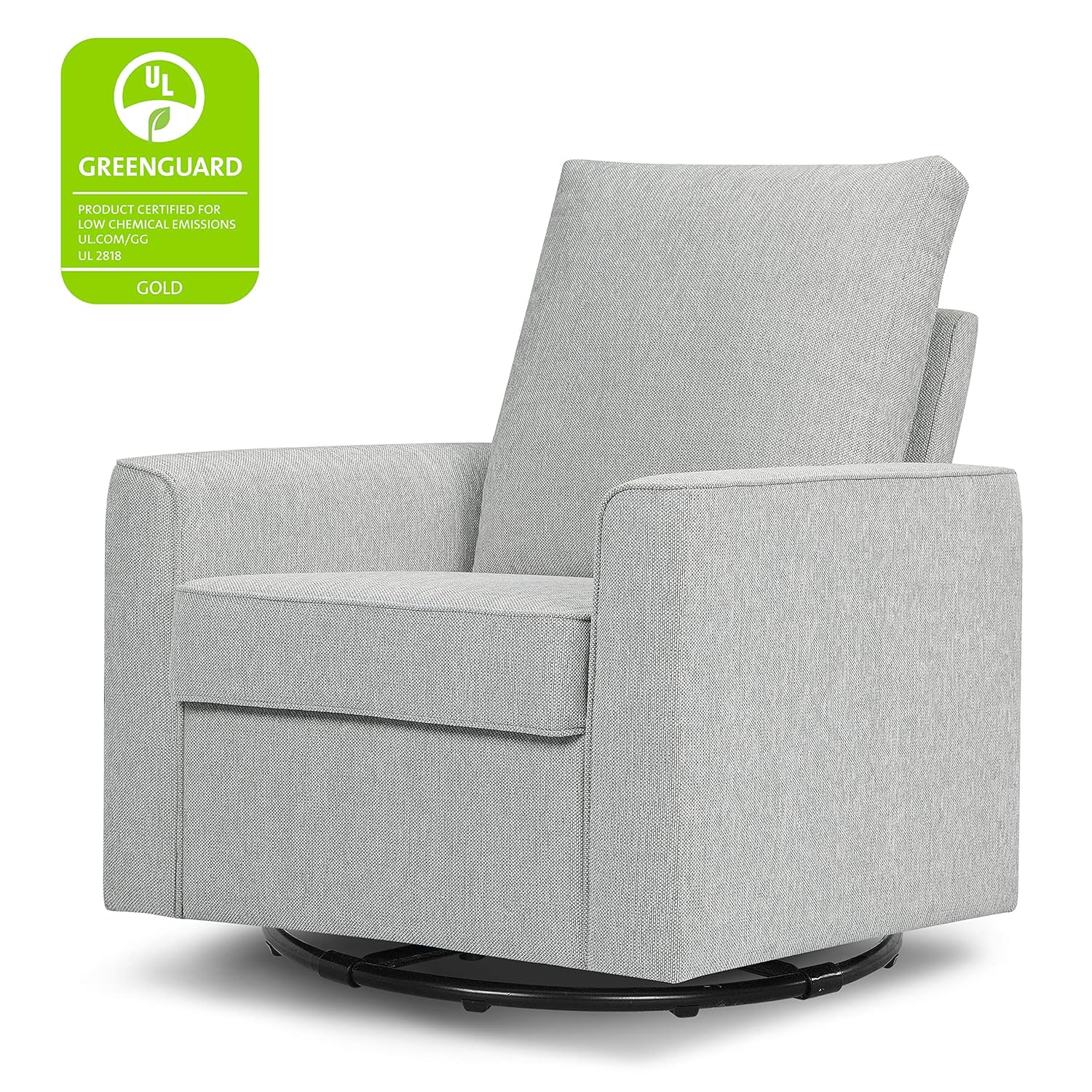 million dollar baby alden swivel glider in steel grey tweed
