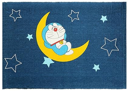 Saral Home Doraemon Multipurpose Cotton Printed Rugs- 50x70 cm, Navy