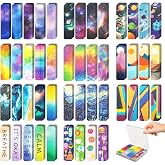 48 Pieces Unique Sensory Stickers for Anxiety Relief Items - Sensory Strips with Storage Box - 2 Textured Surface Fidget Strips for Office &amp; Classroom Desk - Relieve Adult &amp; Teen Stress