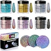 LET'S RESIN 0.08mm Holographic Glitter, Ultra Fine Glitter for Epoxy Resin/Resin Molds, Sparkle Saturated Color Pigment Powder for Nail Art, Slime, Tumbler, Hair