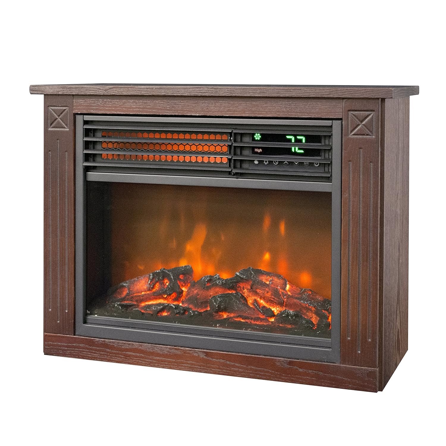 Lifesmart Large Room Infrared Quartz Fireplace In Burnished Oak Finish