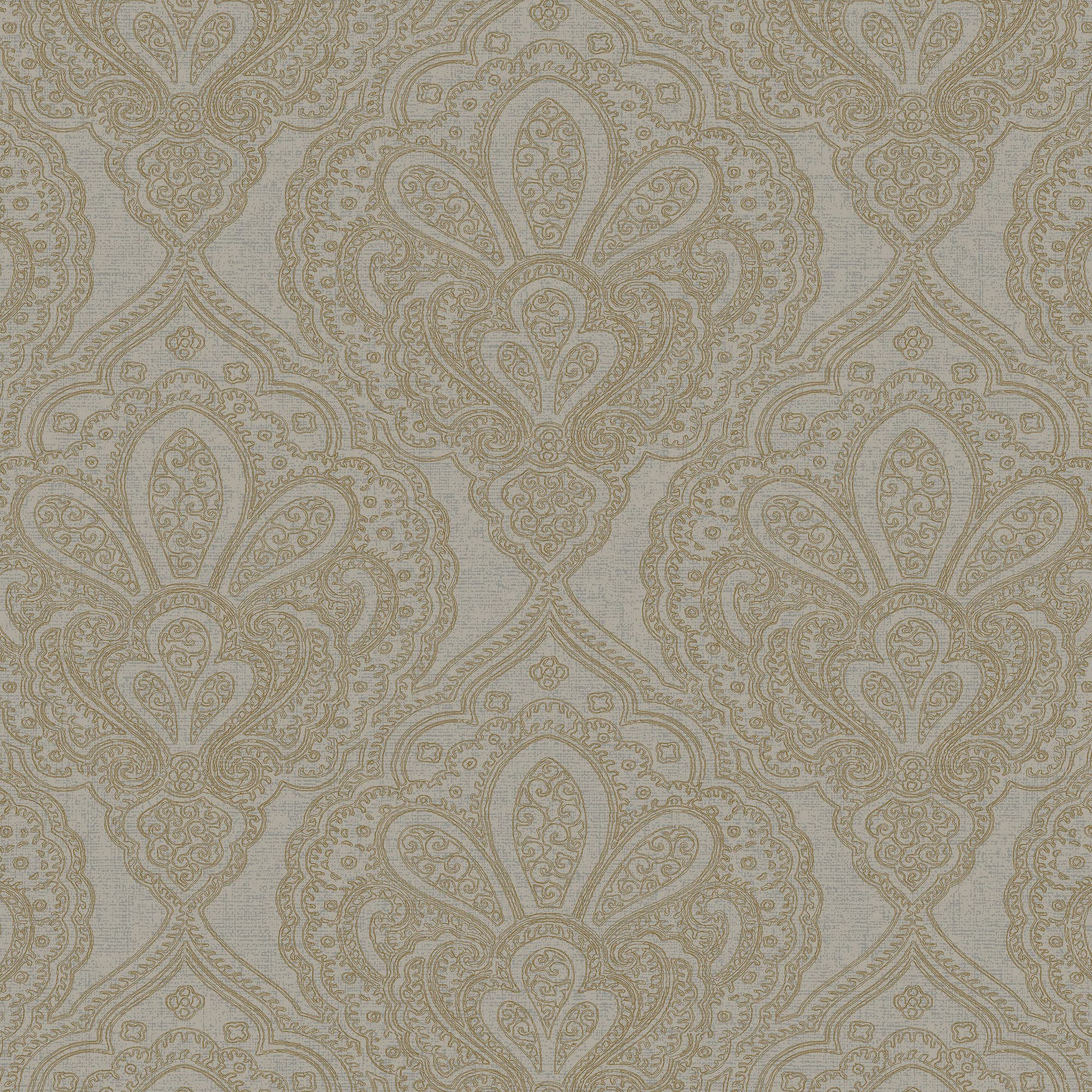 Galerie DWP0247-06 Emporium Mehndi Damask Wallpaper, Beige/Gold, 10m x 53cm