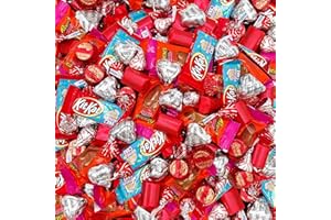 LAETAFOOD Valentine's Day Chocolate Candy Variety Pack - REESESHearts and Cups, HERSHEY’S HUGS, NUGGETS, Extra Creamy Hearts, KITKAT (3 Pound Bag - Approx. 140 Count)