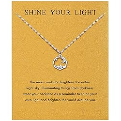 Baydurcan Moon and Star Necklace Delicate Moon