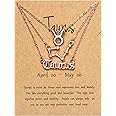 PANTIDE 3Pcs Constellation Zodiac Layer Necklaces for Women Girls, Retro 14K Gold Plated 12 Constellation Pendant Necklace Exquisite Letter Horoscope Old English Zodiac Sign Jewelry Birthday Gift