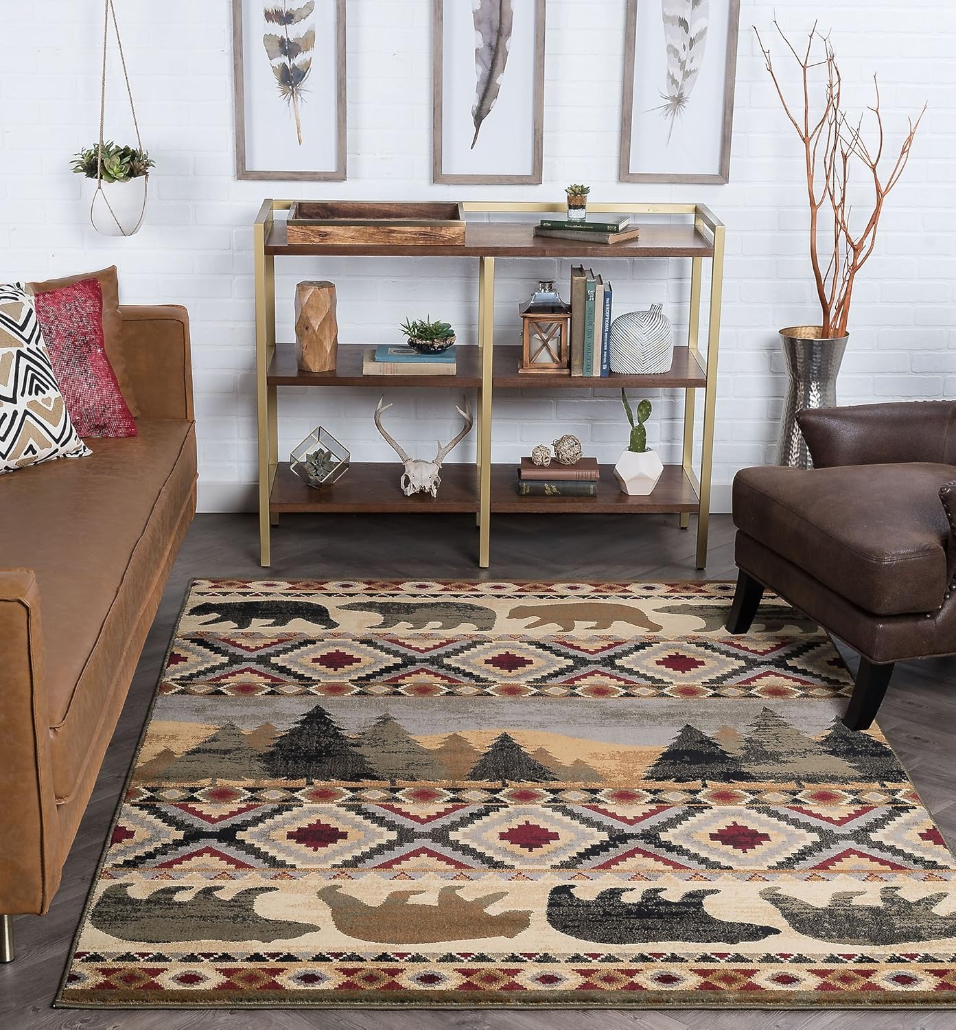 Universal Rugs Homespun Cabin Area Rug, 8' x 10', Multi