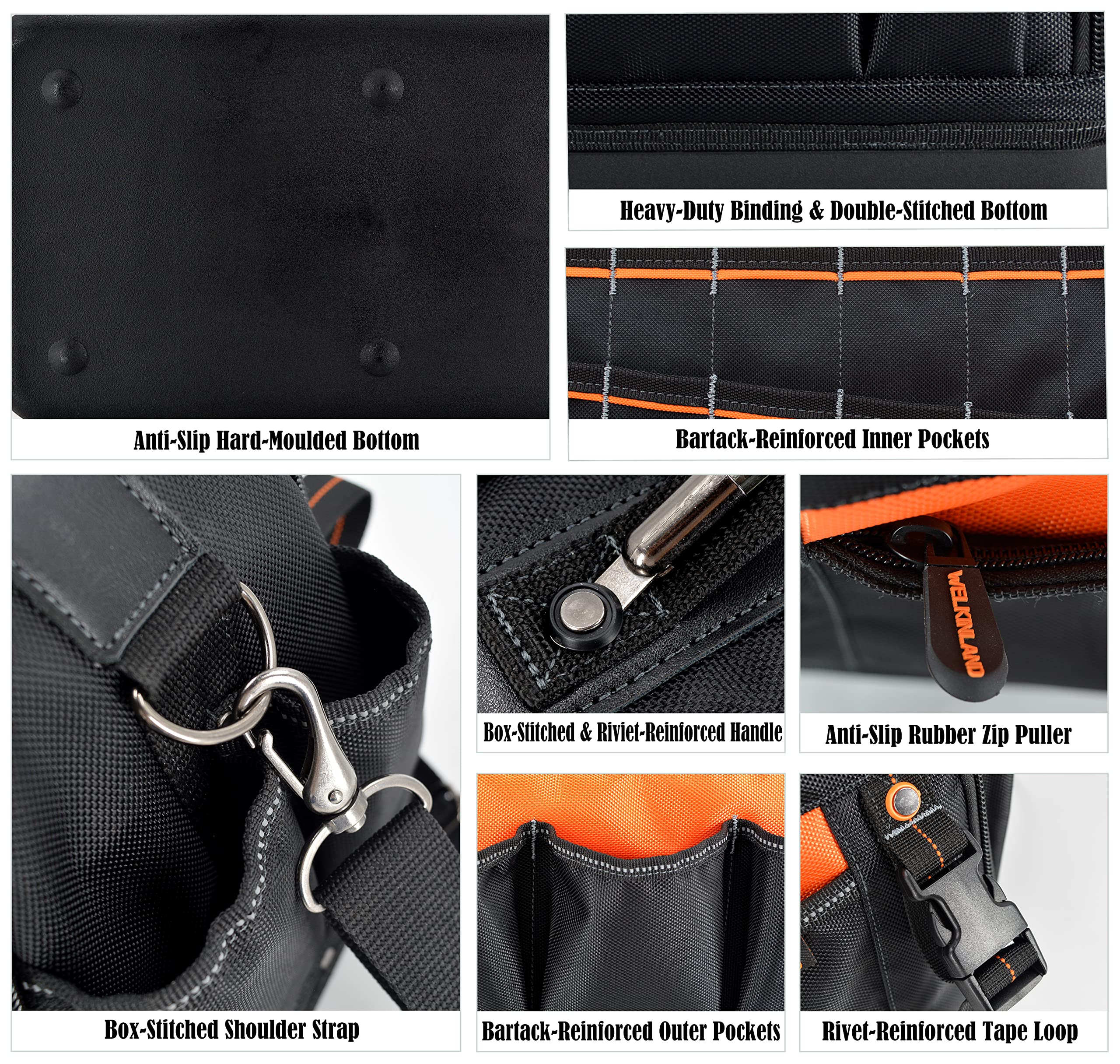 WELKINLAND 42-Pocket Tool Organizer - HVAC & Electrician's Waterproof Tool Tote