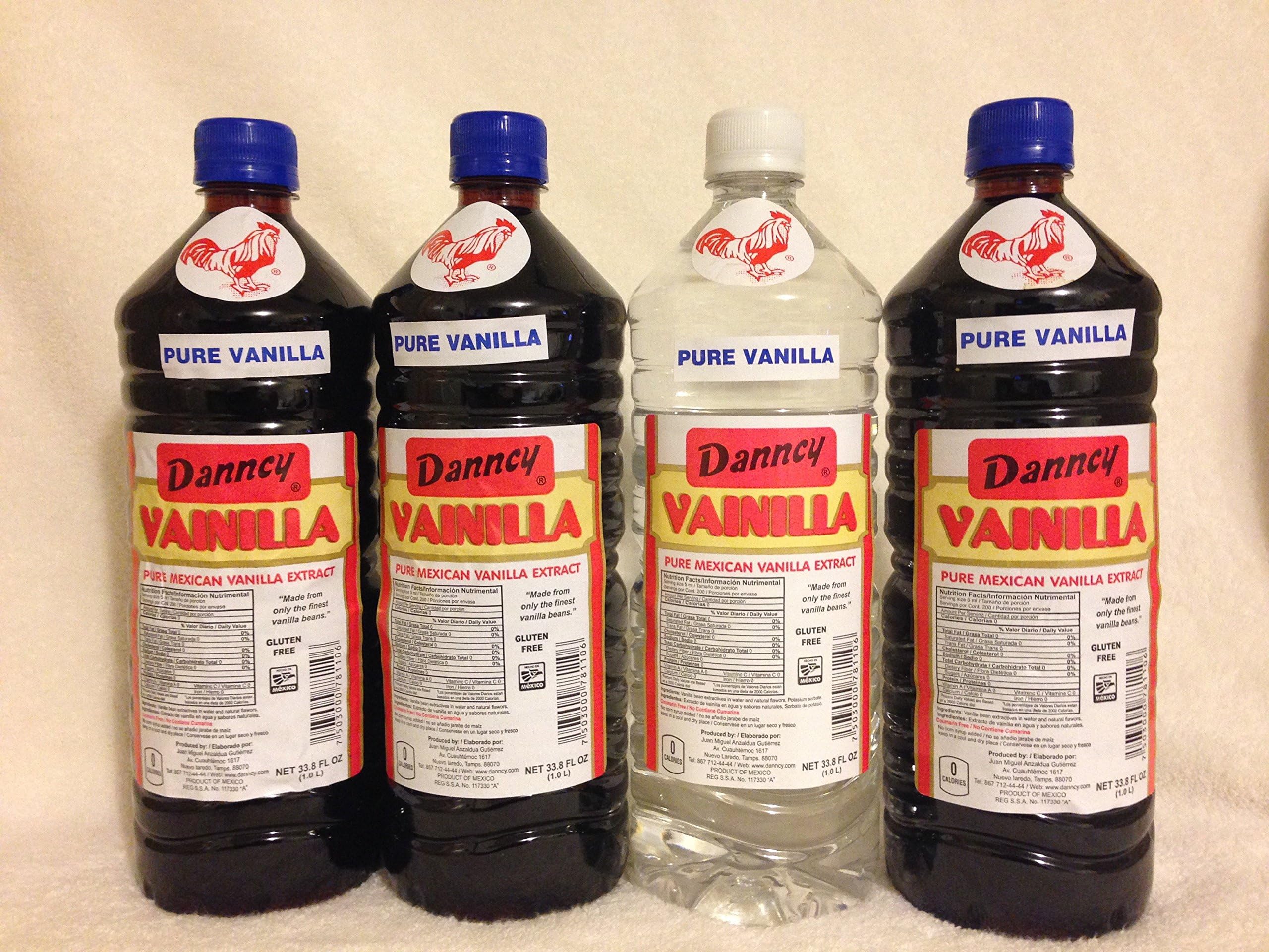 4 X Mixed Danncy Pure Mexican Vanilla Extract From Mexico 33oz Each 4 Plastic Bottle Lot Sealed by Danncy