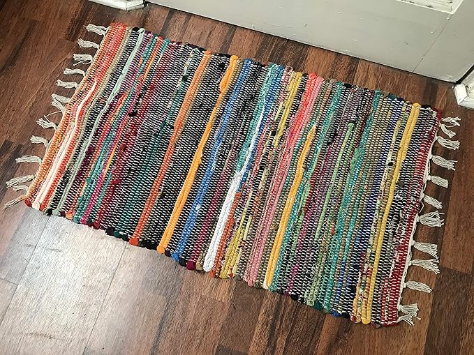 About Home Alfombra de trapo Chindi multicolor, 50 x 80 cm: Amazon.es: Hogar