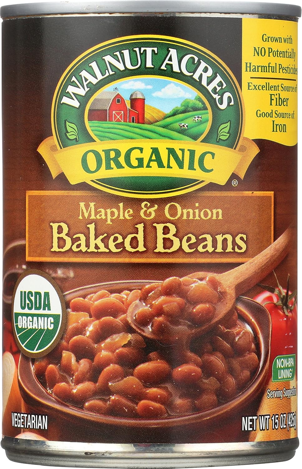 Walnut Acres Organic Maple Onion Baked Beans, 15 Ounce Cans (Pack of 12)