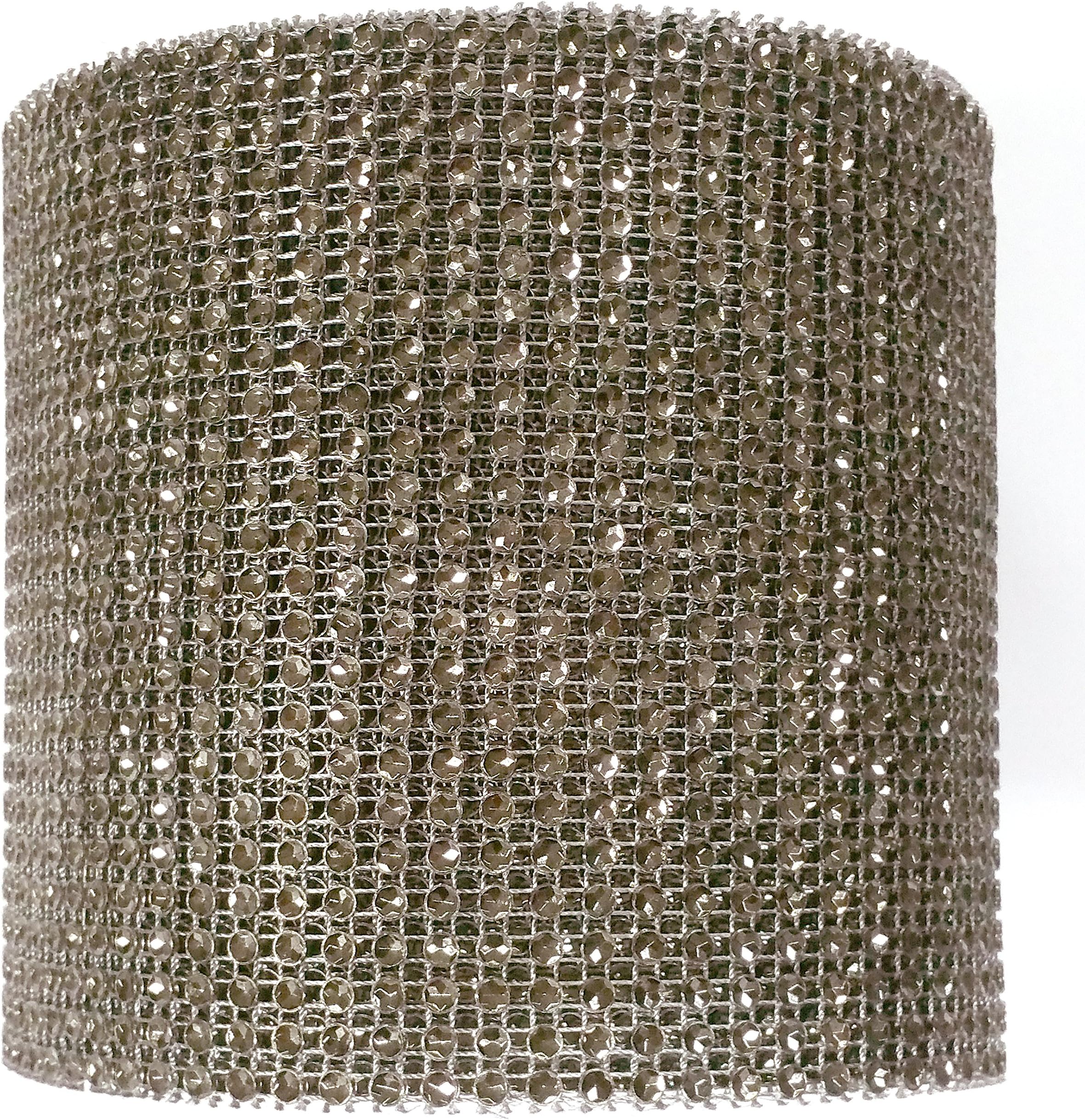 Blinggasm5 Yards X 4.75" Diamond Mesh Wrap Roll Crystal Rhinestone Sparkle Bling Ribbon Choose Your Color (#26 Black Diamond)