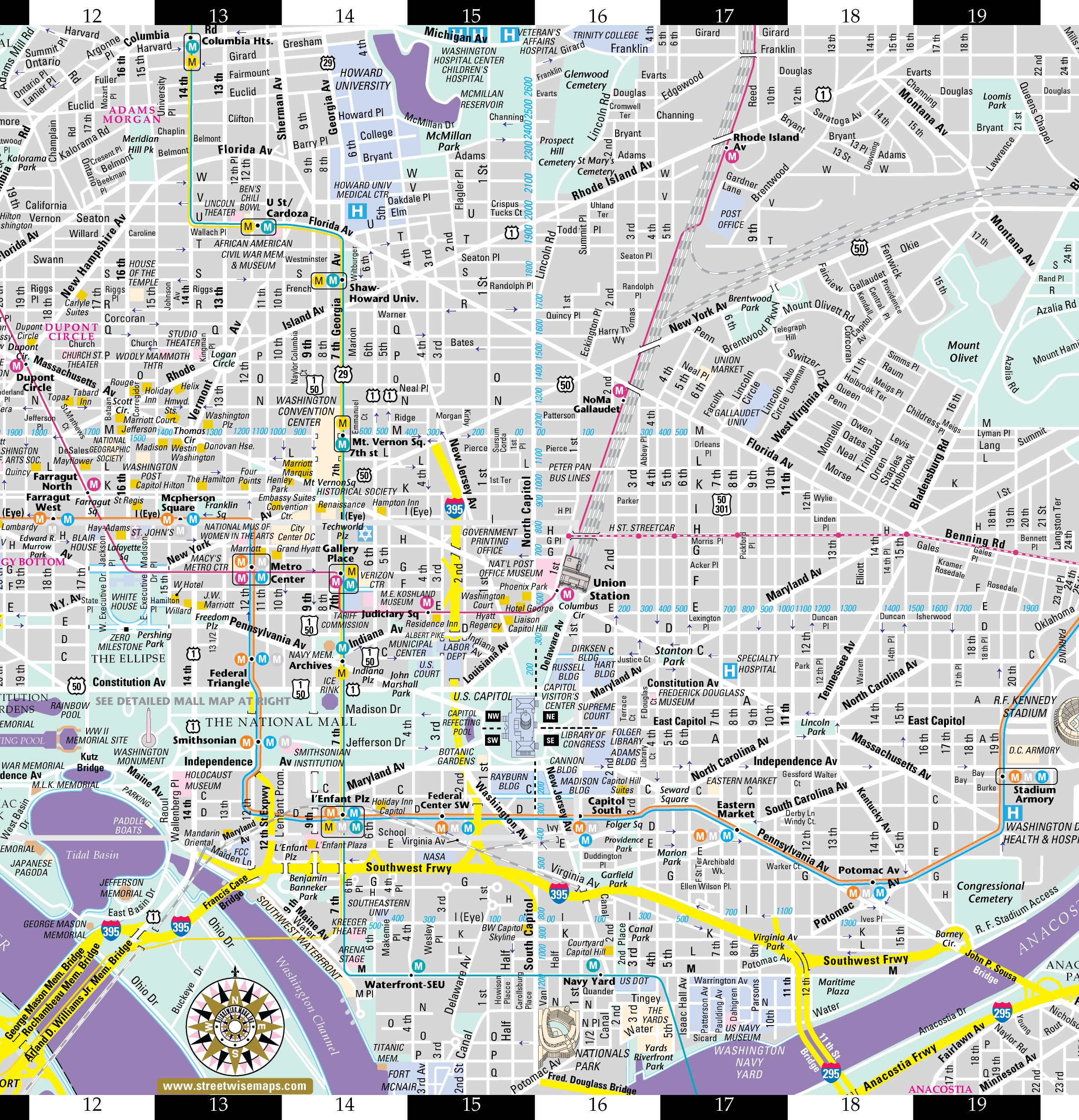 Printable Map Of Washington Dc Printable Map Of Washington Dc
