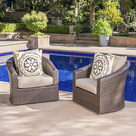 Amazon Com Dillard Outdoor Aluminum Framed Mix Brown Wicker
