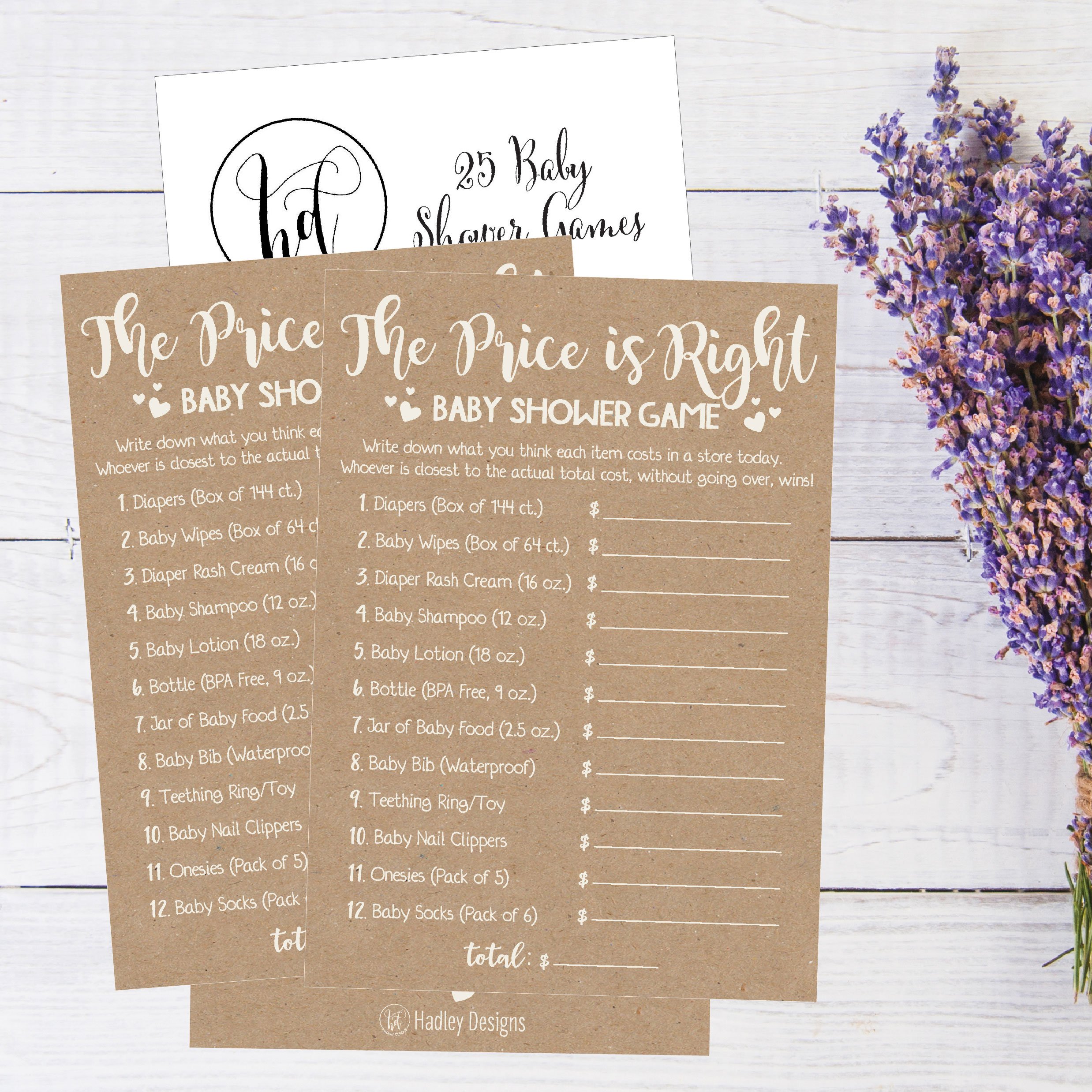 25 Rustic Guess If The Price Is Right Baby Shower Game Ideas For