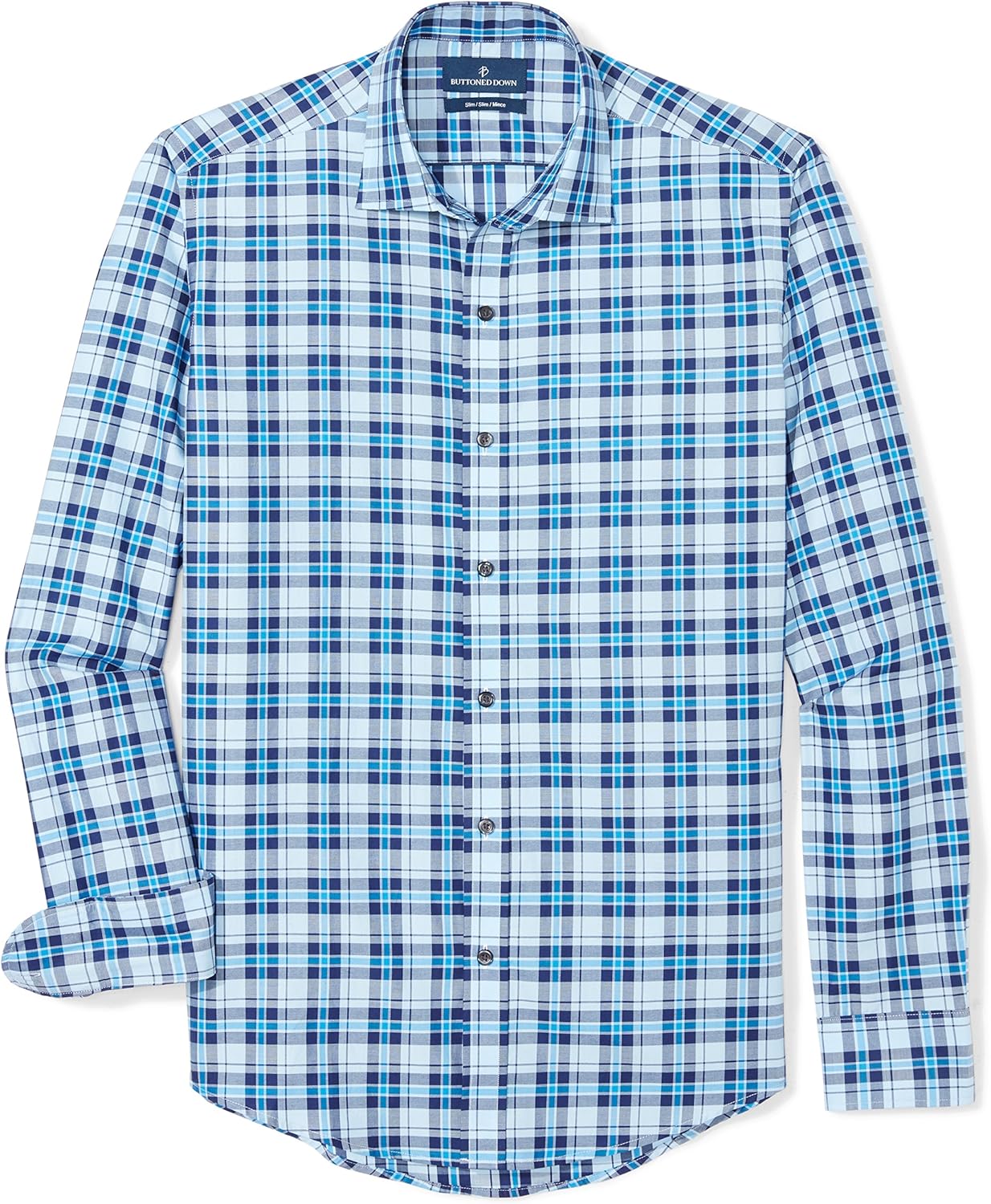Buttoned Down Men's Standard Tailored Fit Supima Cotton Spread-Collar Dress Casual Shirt: Clothing