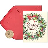 Papyrus Petite Holiday Cards Boxed with Envelopes, Wonderful Holiday, Wreath (20-Count)