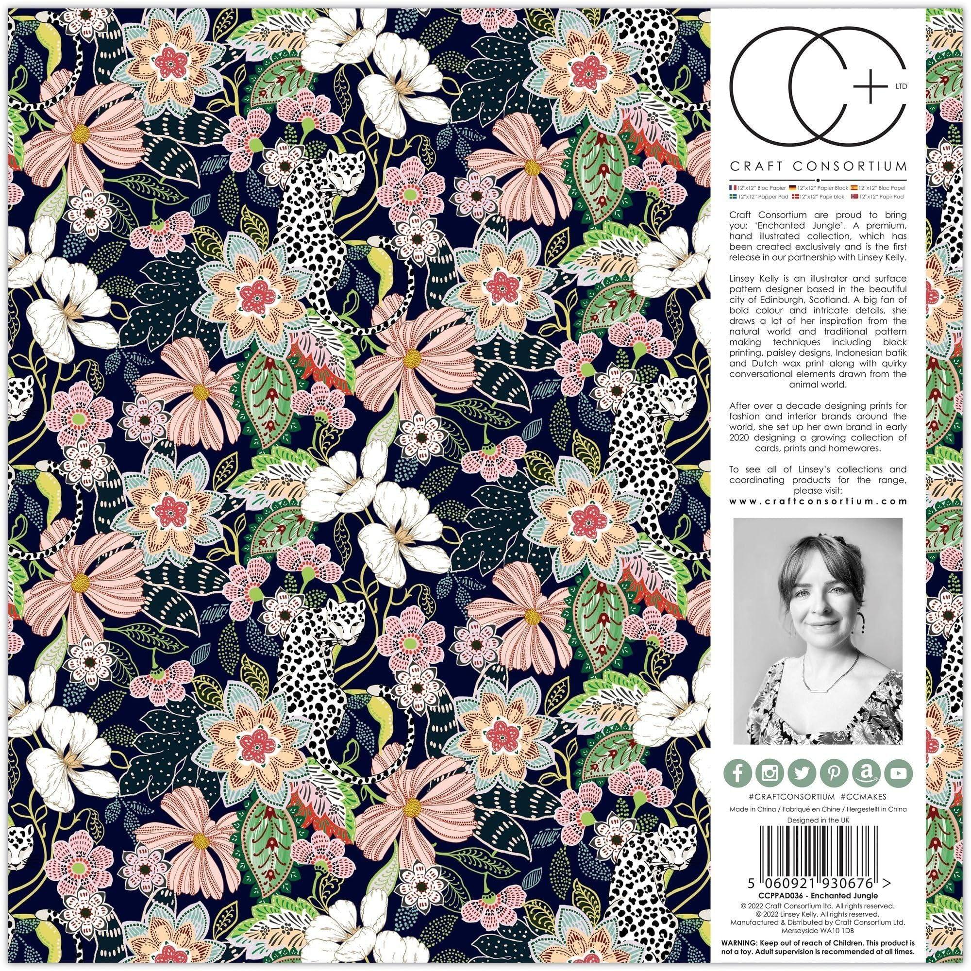 Craft Consortium Double-Sided Paper Pad 12"X12" 40/Pkg-Enchanted Jungle