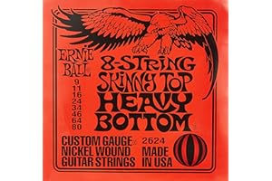 Ernie Ball 8-String Skinny Top Heavy Bottom Slinky Nickel Wound Electric Guitar Strings, 9-80 Gauge (P02624)
