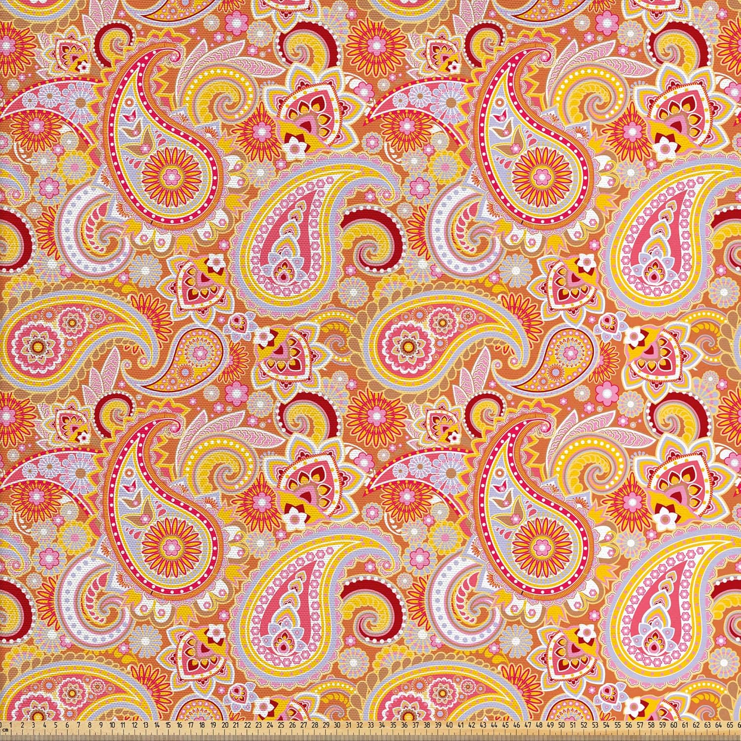 ABAKUHAUS Mandala Stoff Meterware - Microfaser 230cm Breit Dunkle Koralle