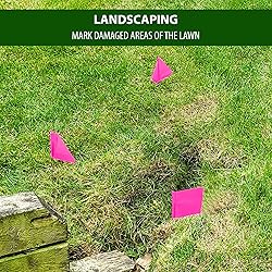 Pink Marking Flags 1000 Pack - 4x5x15 Inch Pink