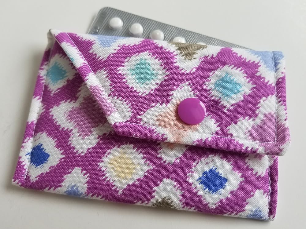 Birth Control Case Sleeve with Snap Closure Purple and