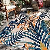Rugshop Tropical Floral Leaves Indoor/Outdoor 4' X 6' Multi