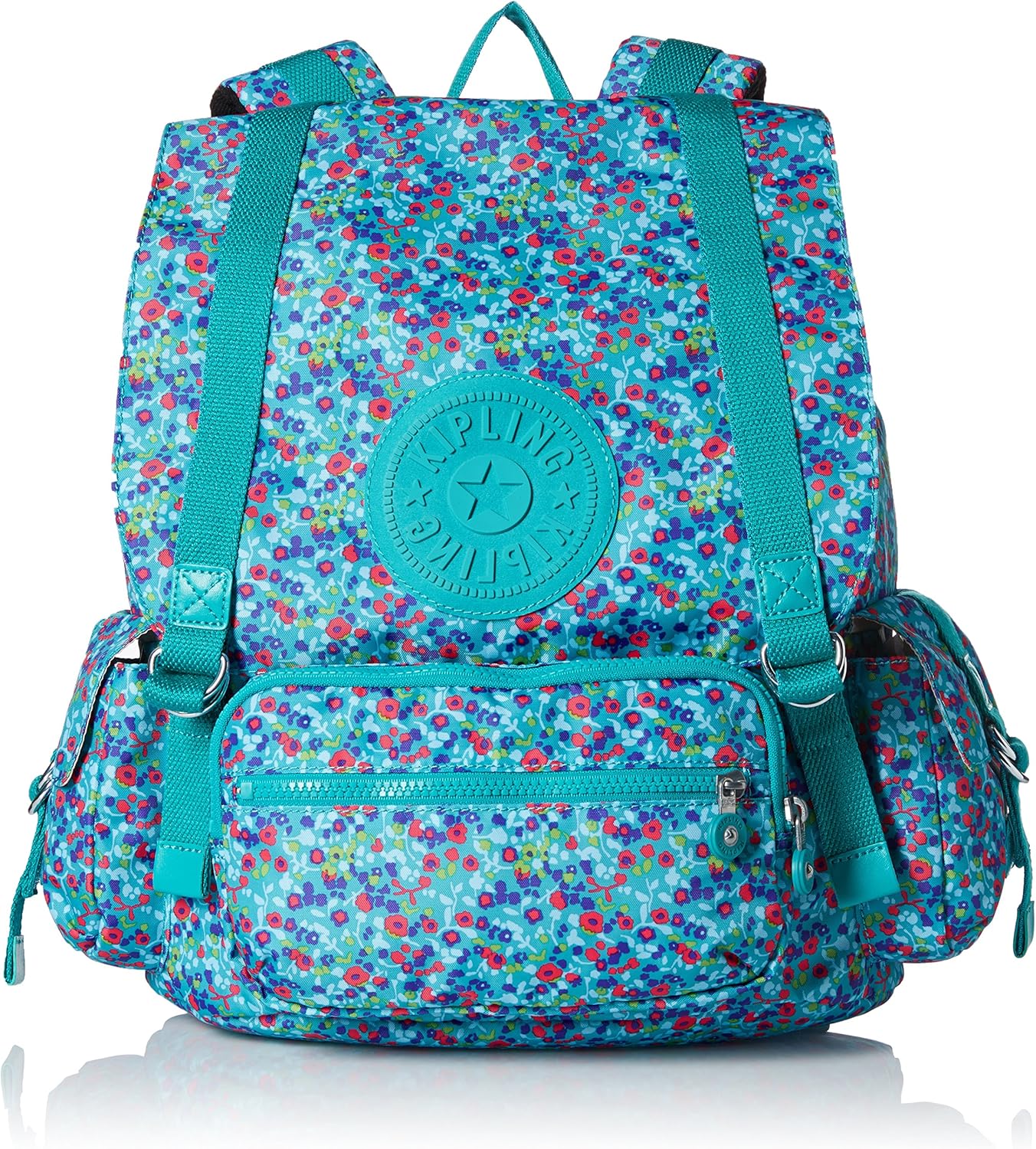 Kipling Joetsu Backpack, Floral Garden Jade, One Size Shoes