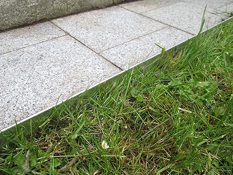 0816 Rasenkanten Metall Beeteinfassung Rasenkante verzinkt (Länge 20m-Höhe 18 cm)