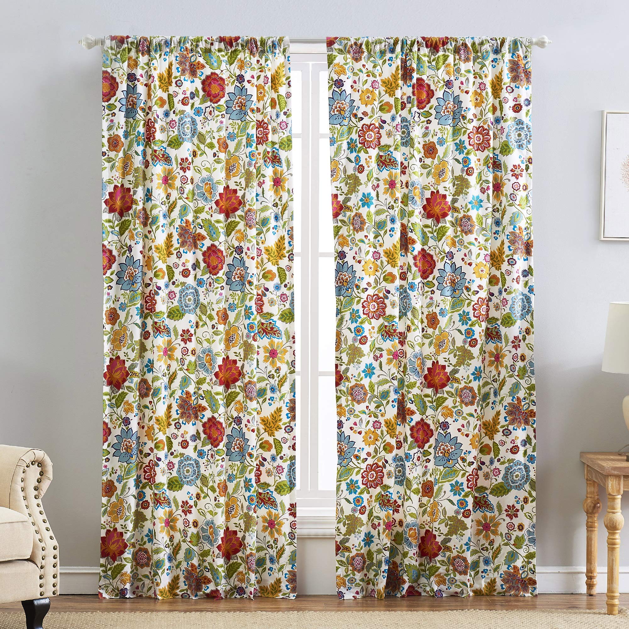 Greenland Home Astoria Curtain Panel Set, 84-inch L, White — image 1
