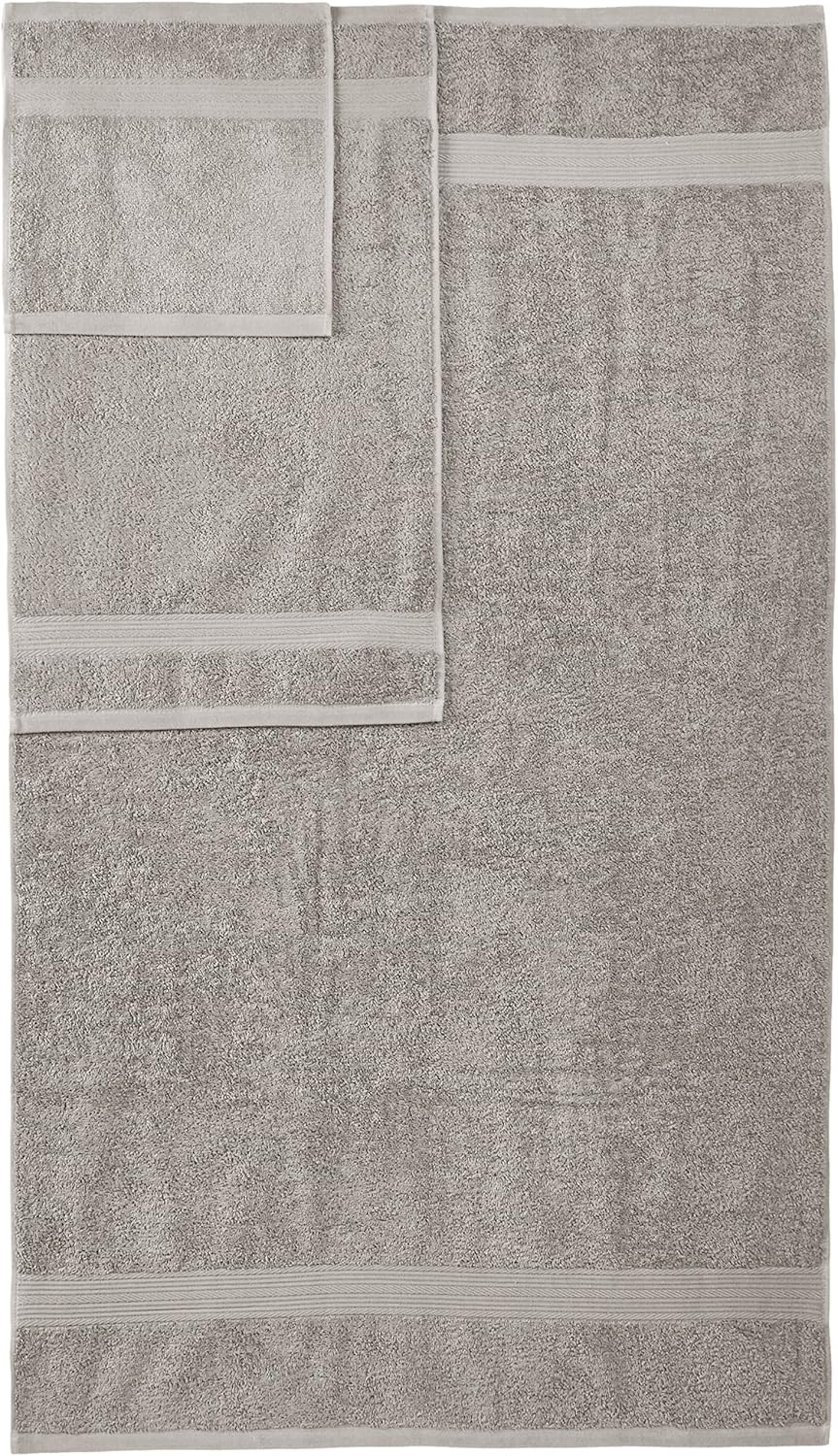 Basics 6-Piece Fade-Resistant Bath Towel Set - Grey: Home & Kitchen