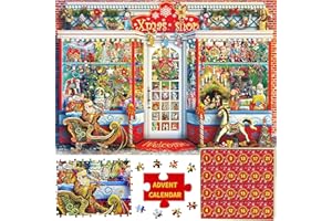 CIEYAN Advent Calendar 2024 Christmas Jigsaw Puzzle - Christmas Emporium, 24 Parts - 1008 Pieces Puzzles Countdown to Christmas, Christmas Gifts for Adults and Kids, Home Decoration 27.5in x 19.7in