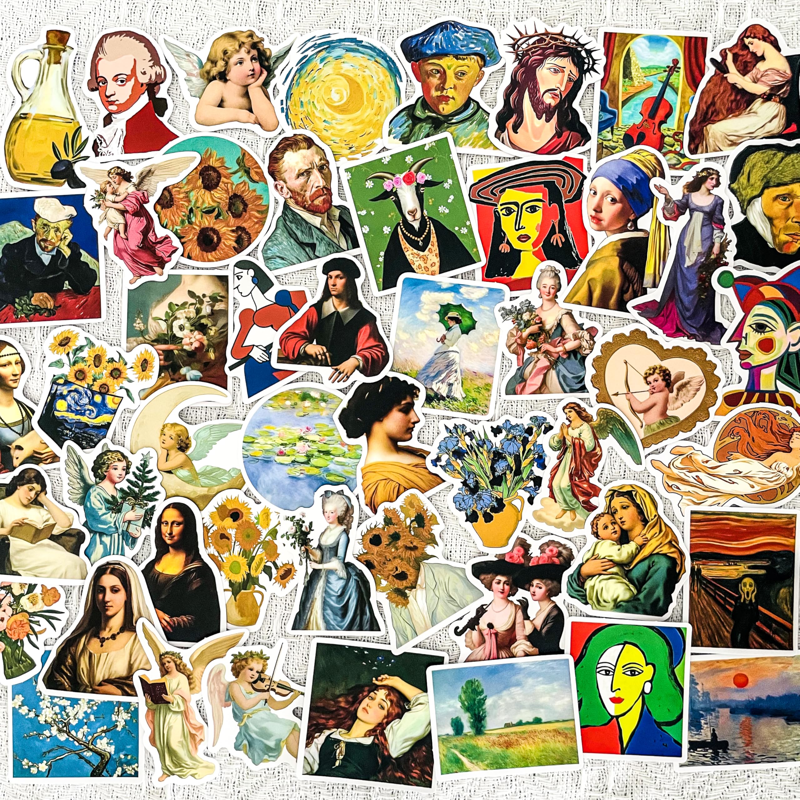 Photo 1 of Yoksas 50Pcs Renaissance Art Stickers - Vinyl Vintage Aesthetic Artist Oil Painting Stickers for Water Bottles,Laptop,Srapbooking,Journaling