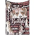 InnoBeta Beagle Gifts for Beagle Lovers, Flannel Blanket for Beagle Dog Mom, Best Dog Mom Gifts, Super Soft & Skin Friendly, 50 x 65 inches