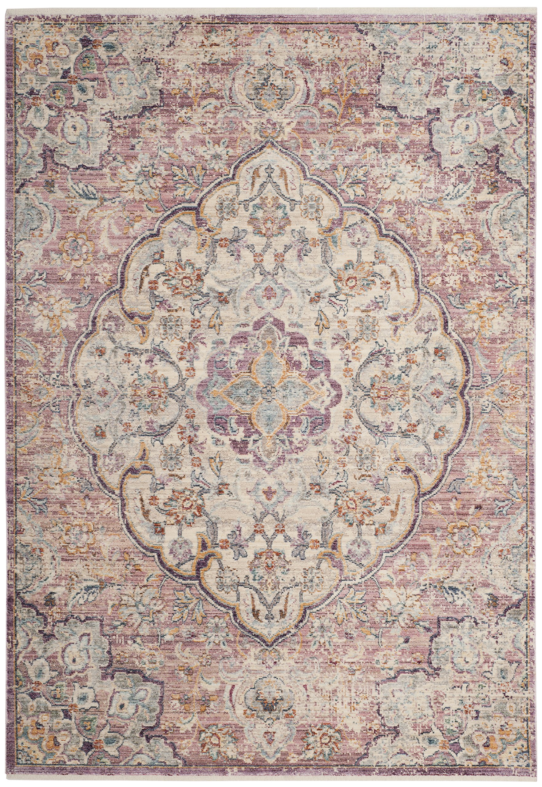 Safavieh Traditional Indoor Woven Rectangle Area Rug, Illusion Collection, ILL711, in Cream / Rose, 91 X 152 cm for Living Room, Bedroom or Any Indoor Space