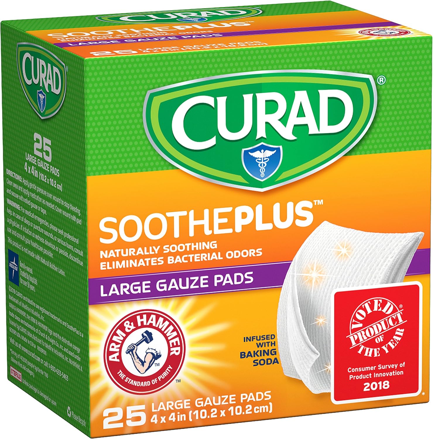 Curad SoothePlus Medium Non-Stick Pads: Health & Personal Care