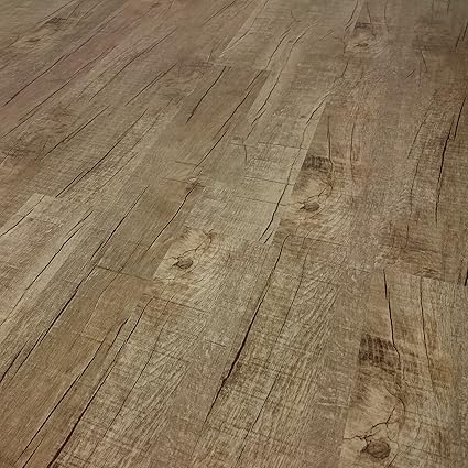 TRECOR Vinyl-/LVT Klick Vinyl-Designboden Massivdiele 5 mm stark mit 0,5 mm Nutzschicht (Eiche Old Rustik) - WASSERFEST - Sie