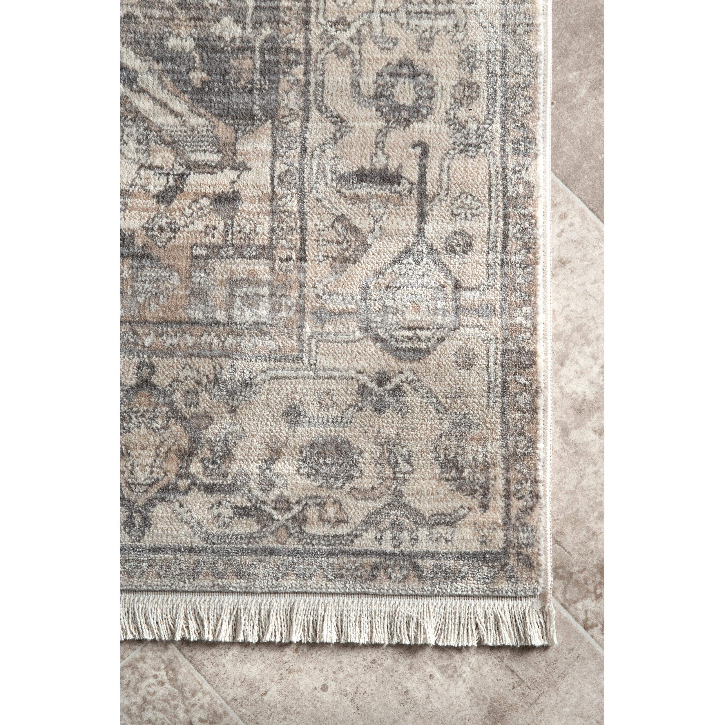 nuLOOM Ethel Medallion Fringe Area Rug, 8' x 10', Silver