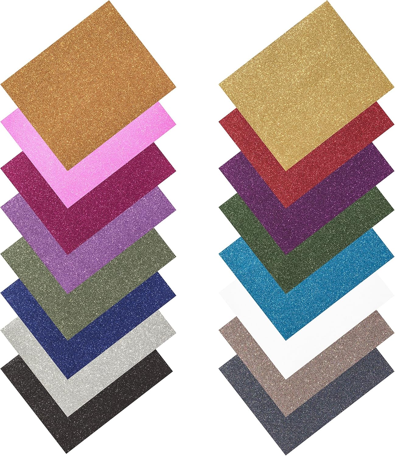 MAREA Glitter Heat Transfer Vinyl Sheets, 16 Sheet Bundle of Glitter HTV Iron On Vinyl for Cricut - Glitter Vinyl For Silhouette Cameo & Heat Press | Durable, Vibrant Colors for All HTV Vinyl Projects: Arts, Crafts & Sewing
