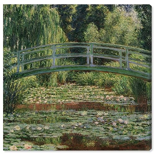 Art Remedy Monet - The Japanese Footbridge And The Water Lily Pool Giverny Gallery Wrapped Impressionism 1 Piece Canvas Wall Art/Monet And Van Gogh Inspired Art, 12" x 12", Gallery Wrapped - Amazon deal for $34.20